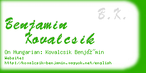 benjamin kovalcsik business card